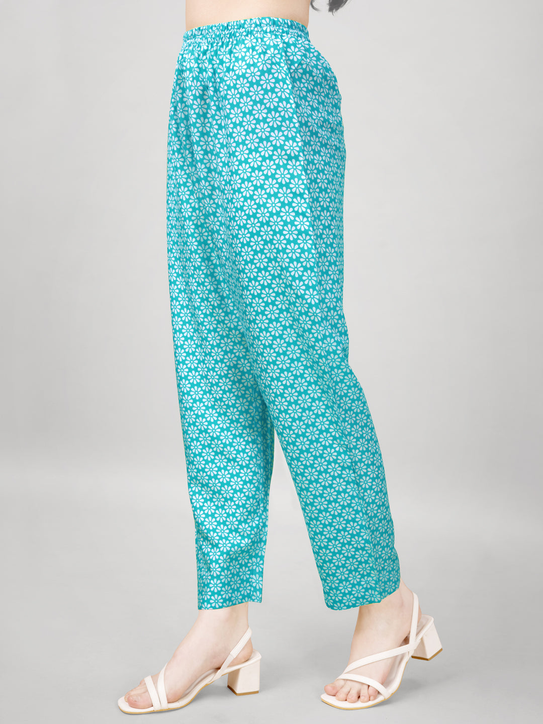 Jyoti Fashion Women's Sky Blue Rayon Printed with Embroidered Kurta Set | Swadesiicart