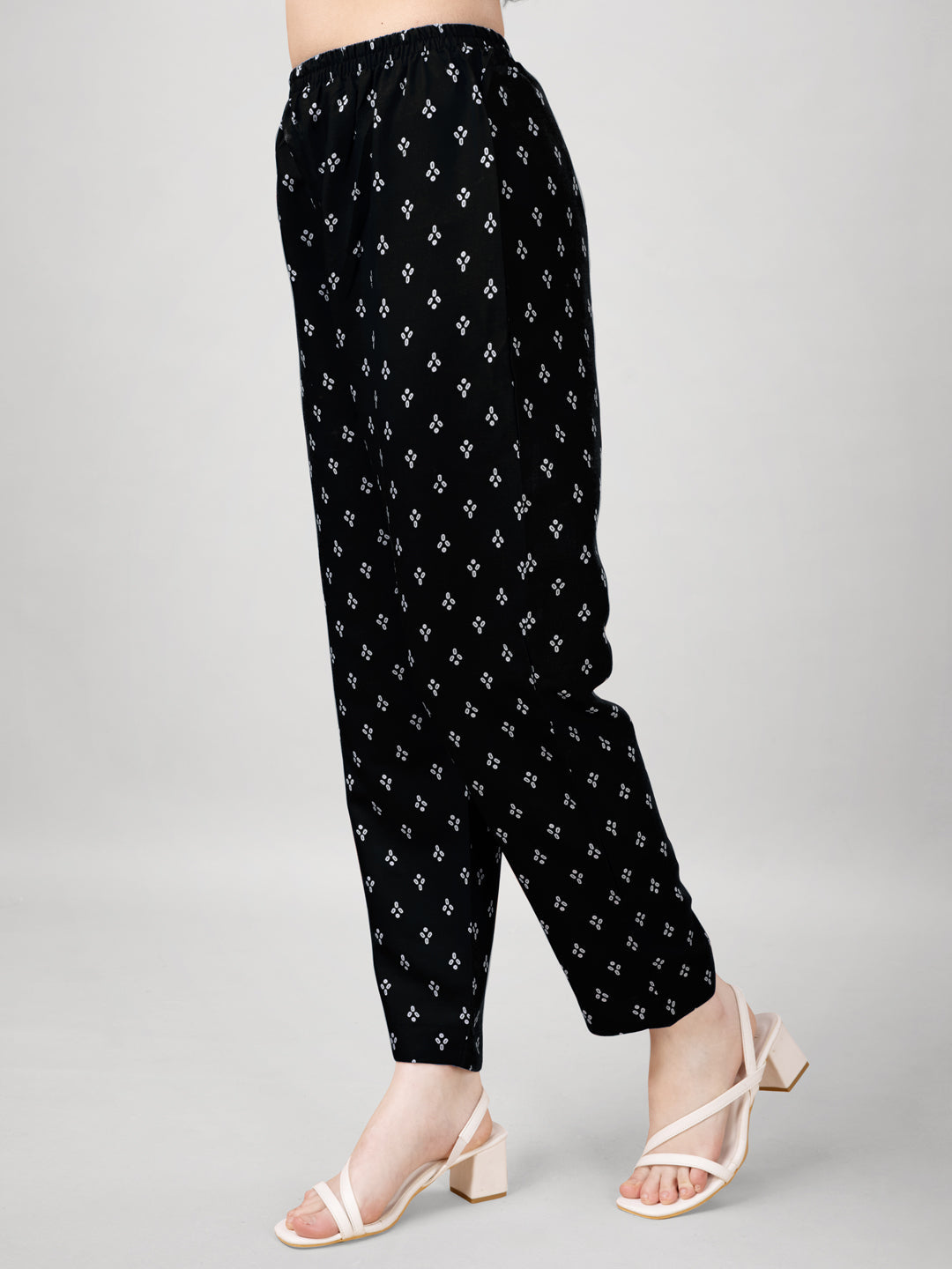 Jyoti Fashion Women's Black Rayon Printed with Embroidered Kurta Set | Swadesiicart