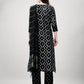 Jyoti Fashion Women's Black Rayon Printed with Embroidered Kurta Set | Swadesiicart
