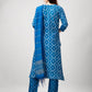 Jyoti Fashion Women's Blue Rayon Printed with Embroidered Kurta Set | Swadesiicart