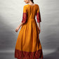 Jyoti Fashion Women's Mustard Rayon Abstract Printed Designer Anarkali Dress | Swadesiicart