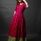 Jyoti Fashion Women's Pink Rayon Abstract Printed Designer Anarkali Dress | Swadesiicart