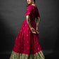 Jyoti Fashion Women's Pink Rayon Abstract Printed Designer Anarkali Dress | Swadesiicart