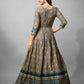 Jyoti Fashion Women's Grey Cotton Blend Printed Designer Anarkali Dress | Swadesiicart