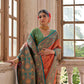 Jyoti Fashion Women's Orange Banarasi Silk Zari Woven Traditional Saree with Blouse | Swadesiicart