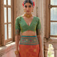 Jyoti Fashion Women's Orange Banarasi Silk Zari Woven Traditional Saree with Blouse | Swadesiicart