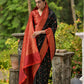 Jyoti Fashion Women's Black Banarasi Silk Zari Woven Traditional Saree with Blouse | Swadesiicart