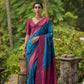 Jyoti Fashion Women's Blue Banarasi Silk Zari Woven Traditional Saree with Blouse | Swadesiicart