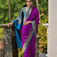 Jyoti Fashion Women's Purple Banarasi Silk Zari Woven Traditional Saree with Blouse | Swadesiicart