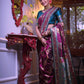 Jyoti Fashion Women's Wine Soft Banarasi Silk Zari Woven Traditional Saree with Blouse | Swadesiicart