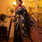 Jyoti Fashion Women's Navy Blue Soft Banarasi Silk Zari Woven Traditional Saree with Blouse | Swadesiicart