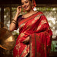 Jyoti Fashion Women's Red Soft Banarasi Silk Zari Woven Traditional Saree with Blouse | Swadesiicart