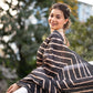 Jyoti Fashion Women's Black Tussar Silk Leheriya Print with Zari Border Saree with Blouse | Swadesiicart