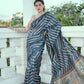 Jyoti Fashion Women's Blue Tussar Silk Leheriya Print with Zari Border Saree with Blouse | Swadesiicart