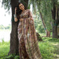 Jyoti Fashion Women's Coffee Soft Tussar Silk Printed and Zari Woven Saree with Blouse | Swadesiicart