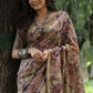 Jyoti Fashion Women's Coffee Soft Tussar Silk Printed and Zari Woven Saree with Blouse | Swadesiicart