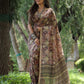 Jyoti Fashion Women's Coffee Soft Tussar Silk Printed and Zari Woven Saree with Blouse | Swadesiicart