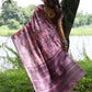 Jyoti Fashion Women's Purple Soft Tussar Silk Printed and Zari Woven Saree with Blouse | Swadesiicart