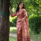 Jyoti Fashion Women's Maroon Soft Tussar Silk Printed and Zari Woven Saree with Blouse | Swadesiicart