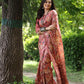 Jyoti Fashion Women's Maroon Soft Tussar Silk Printed and Zari Woven Saree with Blouse | Swadesiicart