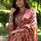 Jyoti Fashion Women's Maroon Soft Tussar Silk Printed and Zari Woven Saree with Blouse | Swadesiicart