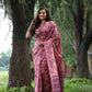 Jyoti Fashion Women's Wine Soft Tussar Silk Printed and Zari Woven Saree with Blouse | Swadesiicart
