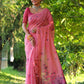 Jyoti Fashion Women's Pink Soft Muga Cotton Floral Weaving Traditional Saree with Blouse | Swadesiicart