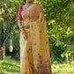 Jyoti Fashion Women's Mustard Soft Muga Cotton Floral Weaving Traditional Saree with Blouse | Swadesiicart