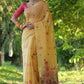 Jyoti Fashion Women's Mustard Soft Muga Cotton Floral Weaving Traditional Saree with Blouse | Swadesiicart