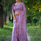 Jyoti Fashion Women's Purple Soft Muga Cotton Floral Weaving Traditional Saree with Blouse | Swadesiicart