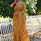 Jyoti Fashion Women's Mustard Soft Muga Cotton Resham Jamdani Weaving Traditional Saree with Blouse | Swadesiicart