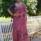 Jyoti Fashion Women's Pink Soft Muga Cotton Resham Jamdani Weaving Traditional Saree with Blouse | Swadesiicart