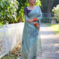 Jyoti Fashion Women's Sky Blue Soft Muga Cotton Resham Jamdani Weaving Traditional Saree with Blouse | Swadesiicart