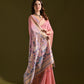 Jyoti Fashion Women's Baby Pink Soft Muga Cotton Resham Zari Weaving Traditional Saree with Blouse | Swadesiicart