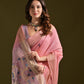 Jyoti Fashion Women's Baby Pink Soft Muga Cotton Resham Zari Weaving Traditional Saree with Blouse | Swadesiicart