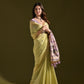 Jyoti Fashion Women's Green Soft Muga Cotton Resham Zari Weaving Traditional Saree with Blouse | Swadesiicart