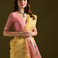 Jyoti Fashion Women's Yellow Soft Muga Cotton Resham Zari Weaving Traditional Saree with Blouse | Swadesiicart