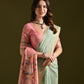 Jyoti Fashion Women's Sky Blue Soft Muga Cotton Resham Zari Weaving Traditional Saree with Blouse | Swadesiicart