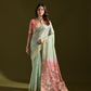 Jyoti Fashion Women's Sky Blue Soft Muga Cotton Resham Zari Weaving Traditional Saree with Blouse | Swadesiicart