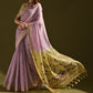 Jyoti Fashion Women's Purple Soft Muga Cotton Resham Zari Weaving Traditional Saree with Blouse | Swadesiicart