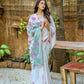 Jyoti Fashion Women's Pink Soft Muga Cotton Floral Weaving Traditional Saree with Blouse | Swadesiicart