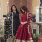 Jyoti Fashion Women's Black & Maroon Star Georgette Sequins Zari Embroidered Combo Anarkali Sets | Swadesiicart
