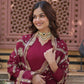 Jyoti Fashion Women's Maroon Star Georgette Sequins Zari Embroidered Long Anarkali Sets | Swadesiicart