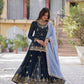 Jyoti Fashion Women's Rama Faux Blooming Sequins Embroidered Sharara Set with Dupatta | Swadesiicart