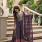 Jyoti Fashion Women's Purple Faux Georgette Rich Sequins Embroidered Anarkali Set with Dupatta | Swadesiicart