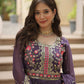 Jyoti Fashion Women's Purple Faux Georgette Rich Sequins Embroidered Anarkali Set with Dupatta | Swadesiicart