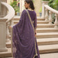 Jyoti Fashion Women's Purple Faux Georgette Rich Sequins Embroidered Anarkali Set with Dupatta | Swadesiicart