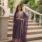 Jyoti Fashion Women's Purple Faux Georgette Rich Sequins Embroidered Anarkali Set with Dupatta | Swadesiicart