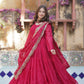 Jyoti Fashion Women's Pink Star Georgette Rich Sequins Embroidered Anarkali Set with Dupatta | Swadesiicart