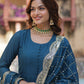 Jyoti Fashion Women's Rama Star Georgette Rich Sequins Embroidered Anarkali Set with Dupatta | Swadesiicart
